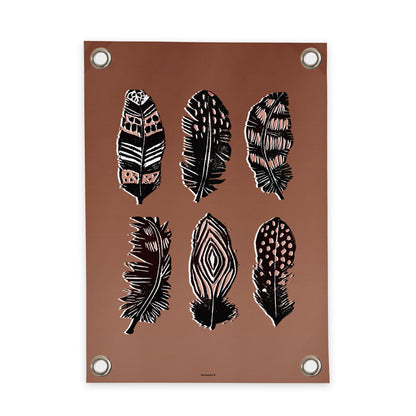 VM | Tuinposter veertjes bruin