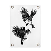 VM | Gartenposter Vögel schwarz-weiß