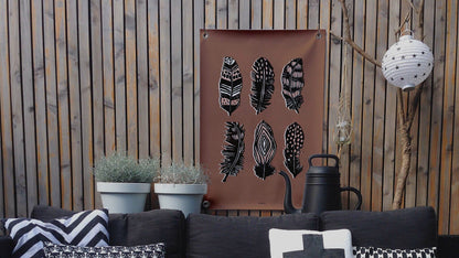 VM | Tuinposter veertjes bruin