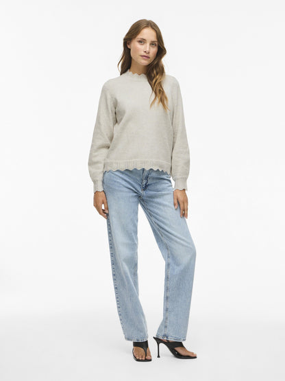 Vila | Trui Nikolina light naturel melange NOOS