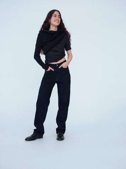 Vila | Jeans Kelly straight black denim