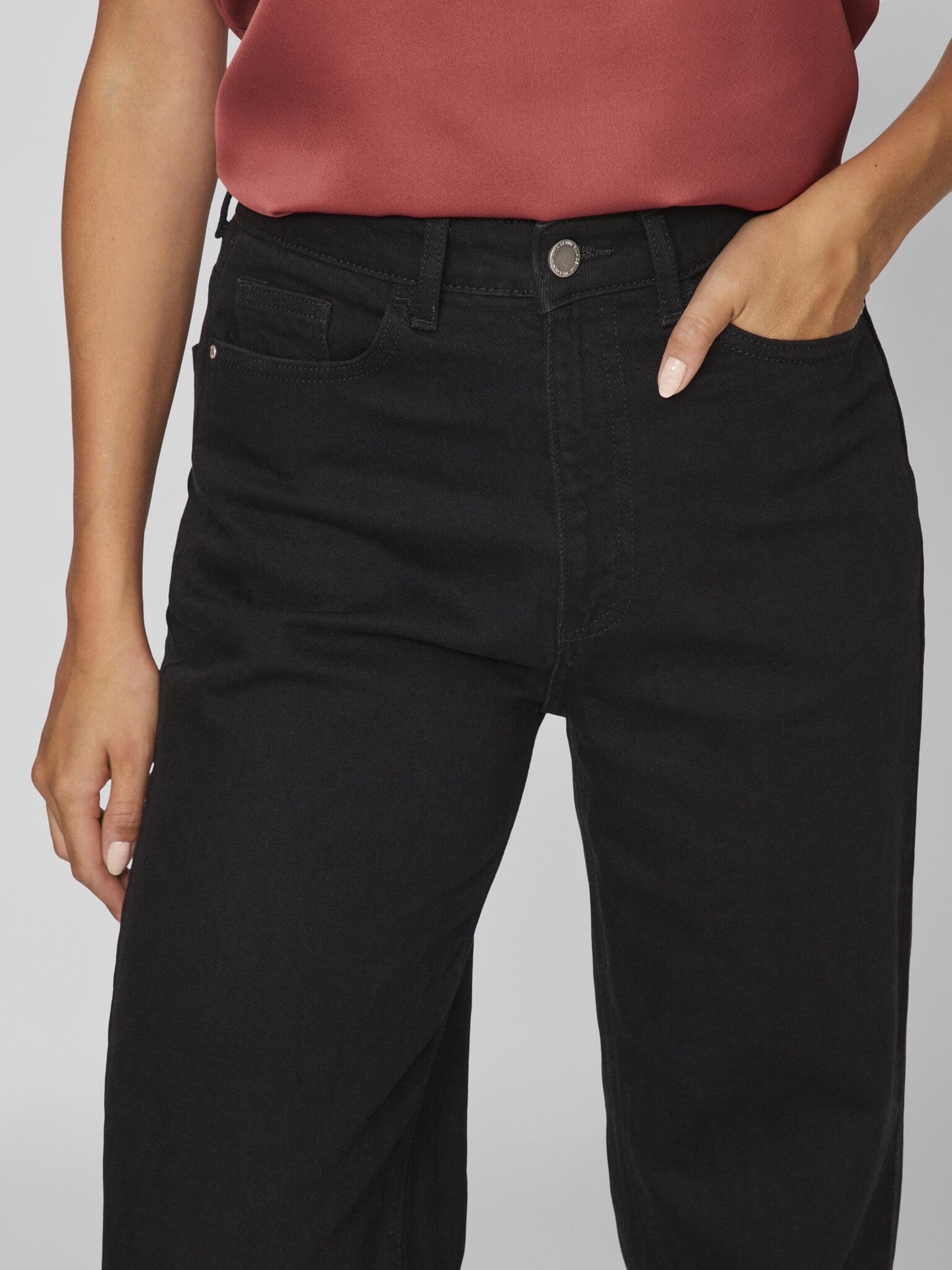 Vila | Jeans Kelly straight black denim