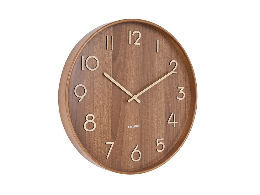 Karlsson | Wandklok Pure donkerbruin 40cm