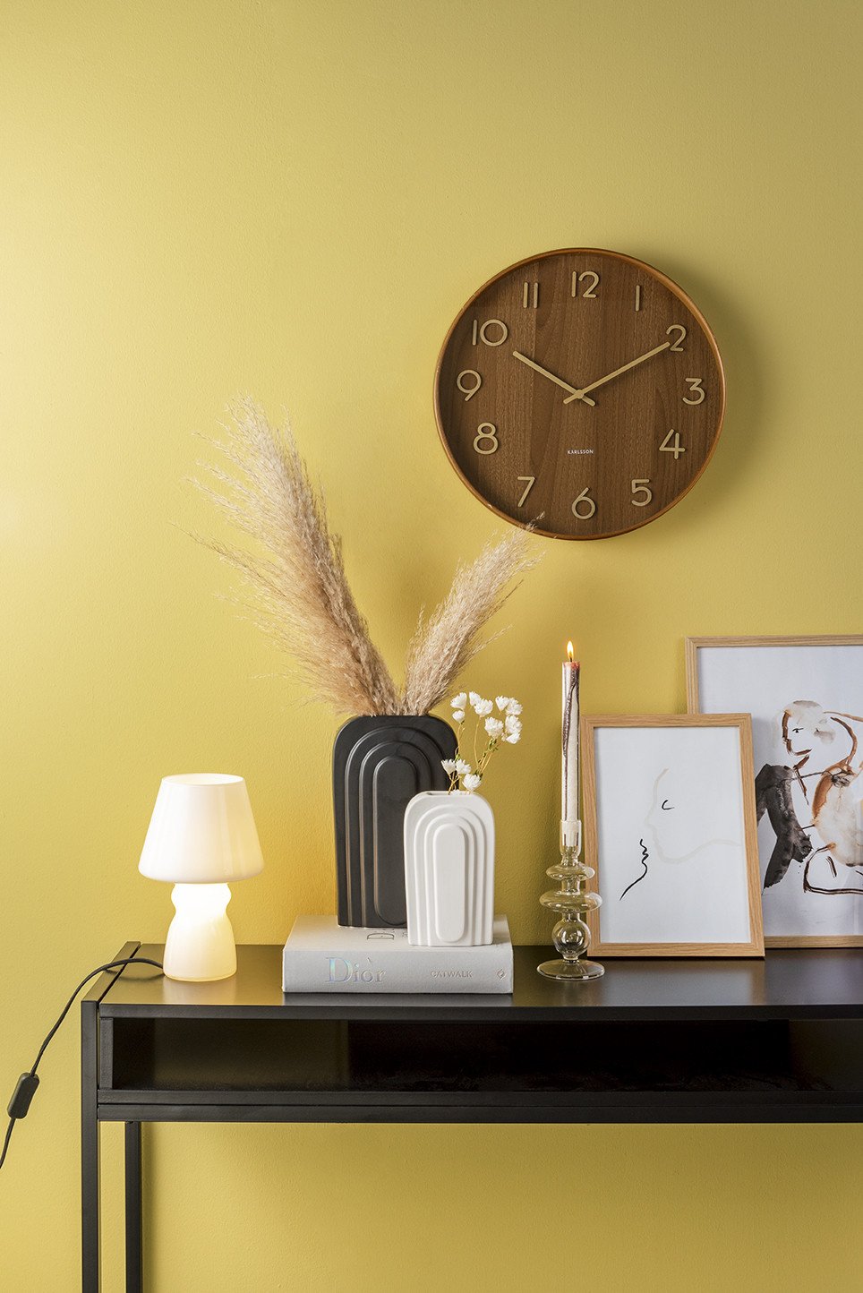 Karlsson | Wandklok Pure donkerbruin 40cm
