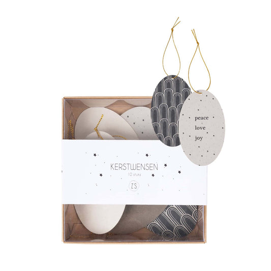 Zusss | Papieren kerstwensen ovaal 10stuks