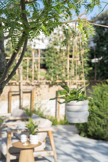Zusss | Keramieken plantenhanger ribbels wit