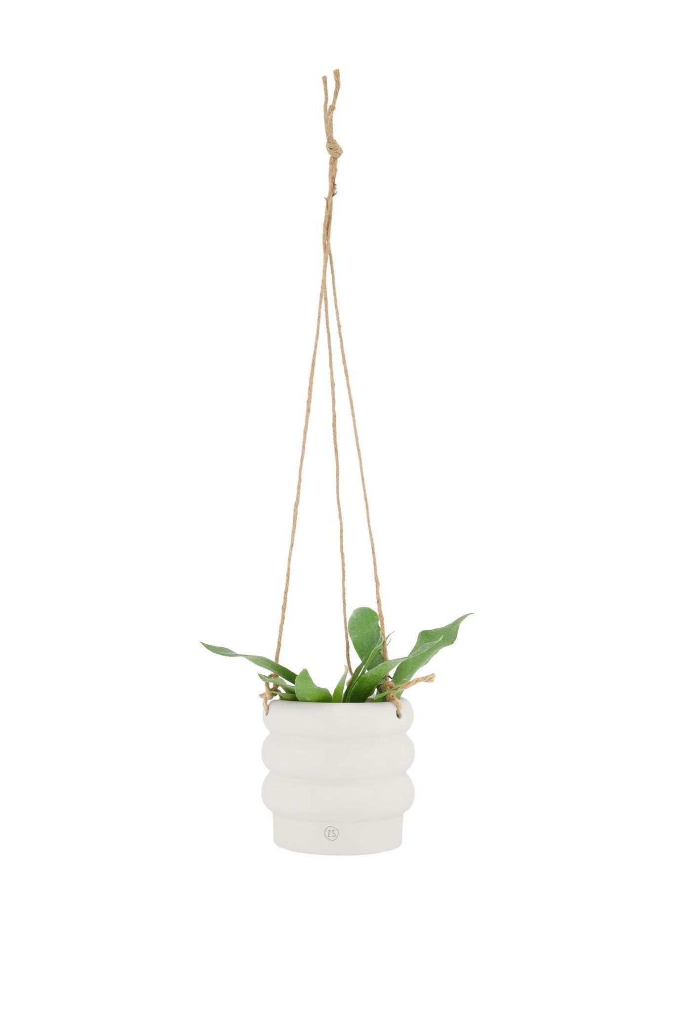 Zusss | Keramieken plantenhanger ribbels wit