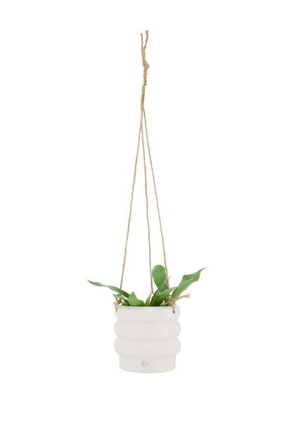 Zusss | Keramieken plantenhanger ribbels wit