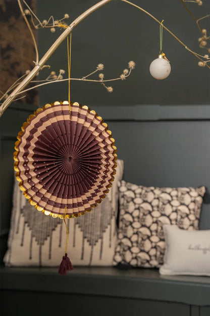 Zusss | Papieren waaier poederroze/roestbruin