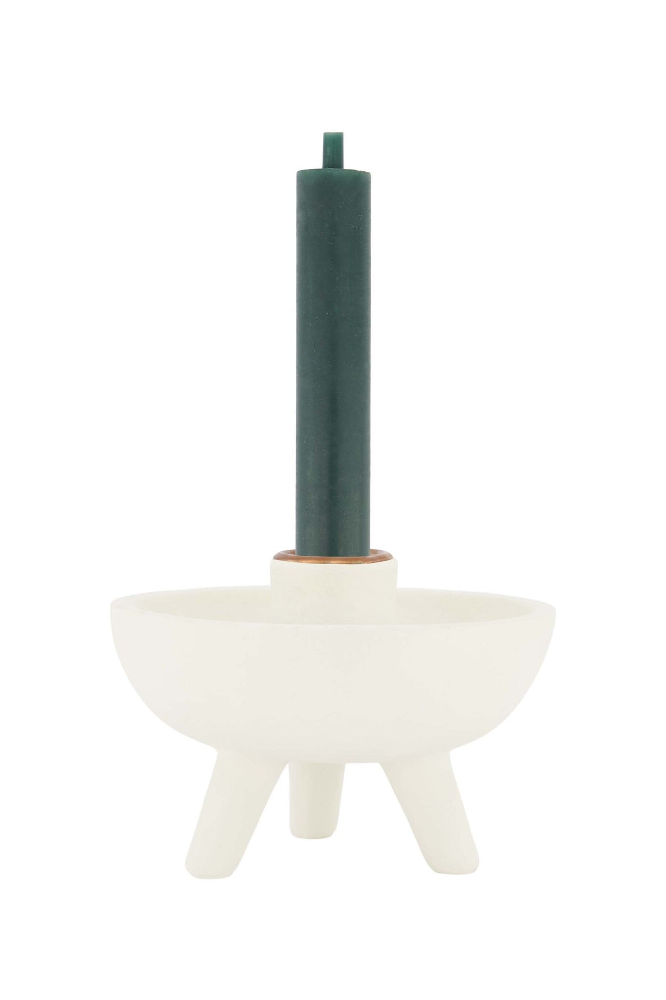 Zusss | Polystone kandelaar op pootjes off white