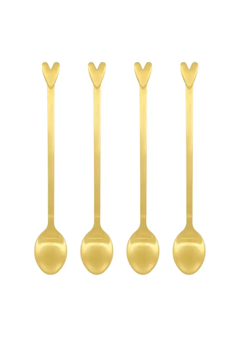 Zusss | Lepels set 4 hartje goud