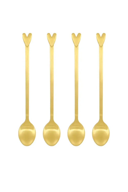 Zusss | Lepels set 4 hartje goud