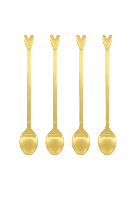 Zusss | Lepels set 4 hartje goud