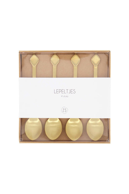 Zusss | Set van 4 lepeltjes goud