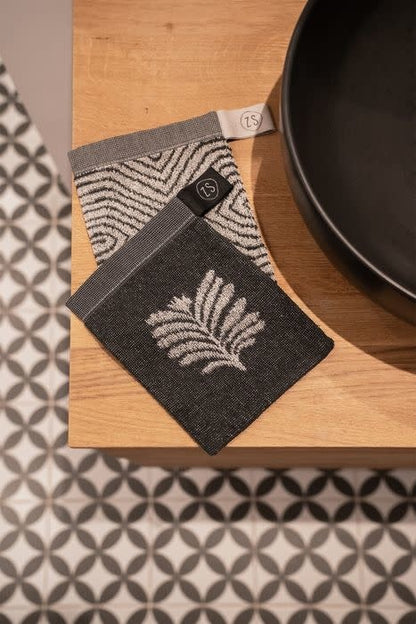 Zusss | Washandje blad antracietgrijs