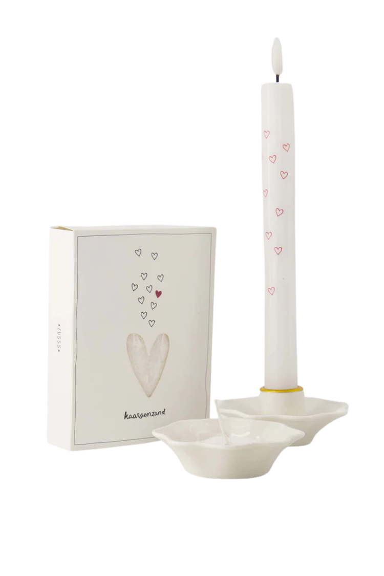 Zusss | Waxinelichthouder keramiek schulp wit